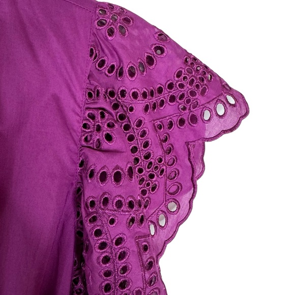 Rails Gia Eyelet Embroidered Cotton Midi Dress in Berry Size M NWT - Picture 10 of 13